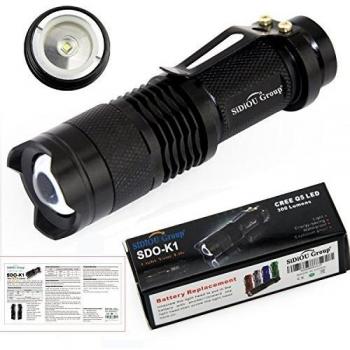 Sidiou Group 7w 300lm Mini Cree led flashlight focus adjustable zoom lamp light