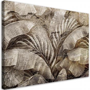 Stampa Canvas Verde Palmier 60x40 effetto cemento