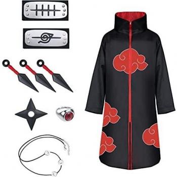 Disfraz de Capa Ninja ACWOO, 9PCS Set con Diadema