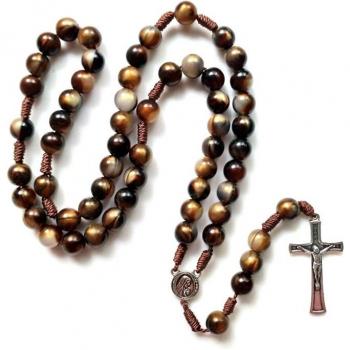 Pendentif croix de Jésus Christ collier perlé