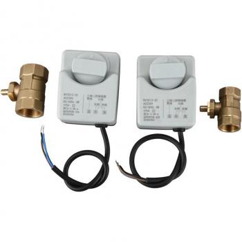 2 Pcs AC220V 2-Way 3-Wire Motorized Ball Valve Electric Actuator with Manual Switch, DN15 & DN20