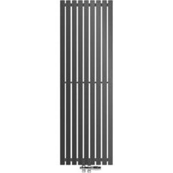 Radiatore Stella Antracite 480x1400 mm con termostato, attacco centrale, connessione a pavimento per riscaldamento bagno