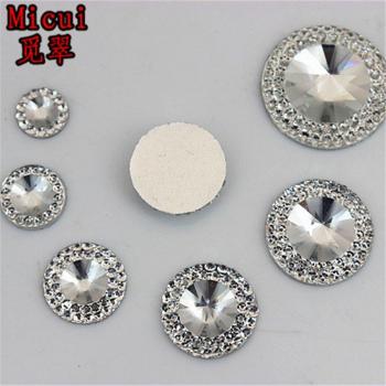 Clear Round Flatback Resin Rhinestone Beads for DIY Wedding Decoration - 8/10/12/14/16/20mm