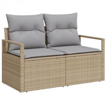 Couch esterno in polirattan beige 120x62x69 cm