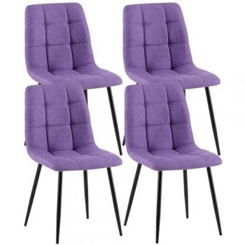 Sedie da pranzo Antibes in tessuto viola - Set da 4