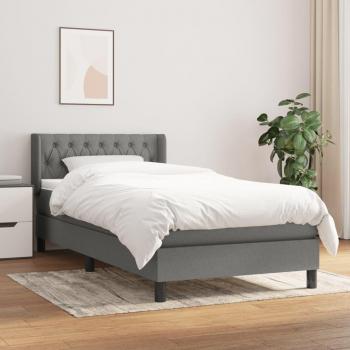 VidaXL Boxspringbett Dunkelgrau 100x200 cm inklusive Matratze
