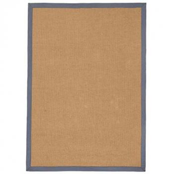 Carpetfine Sisalteppich Sisal, rechteckig, Höhe: 5 mm, mit farbiger Bordüre, Anti Rutsch Rückseite