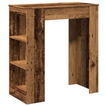 Bar Table with Racks Old Wood 95x47x103.5 cm Engineered Wood