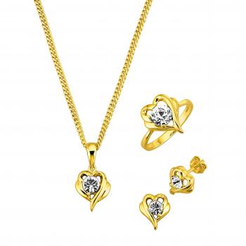 Goldesene Eleganz: 4‑teiliges Zirkonia‑Set