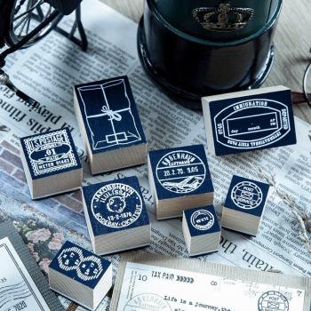 8PCS Scrapbooking Standard Wooden Rubber Stamp Set