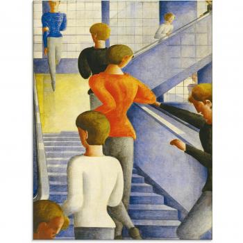 ARTLAND Glasbild Bauhaustreppe (1932) – ein Stück in Blau, 60 × 80 cm