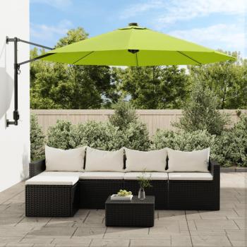 Vidaxl Wand-sonnenschirm Mit Leds Apfelgrün 290 Cm