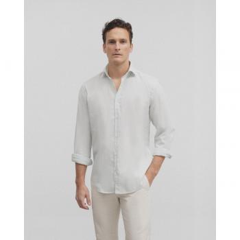 Silbon - Camisa de hombre slim lisa verde claro