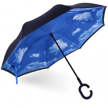 ITrunk Windschutz-Regenschirm – doppellagig, UV‑Schutz, handfrei für Auto & Outdoor