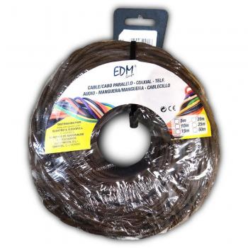 EDM 11994 Câble parallèle Textile tressé Marron 2 x 1,5 mm x 25 m