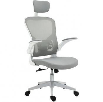 Vinsetto Design Bureaustoel Grijs 65 cm x 64 cm x 122 cm