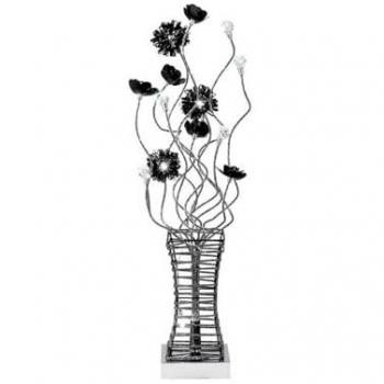 Majella 4-Light Table Lamp - Polished Chrome/Black/Crystal, G4 Bulb (Non-LED/CFL Compatible)