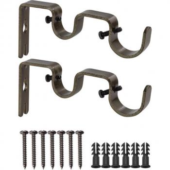 VORCOOL 2 pièces tringle à rideau accessoires pour rideau décor (café)
