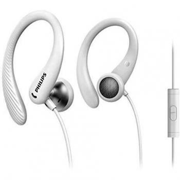 Philips TAA1105 Sport In‑Ear Headphones (White) with Loop & Microphone