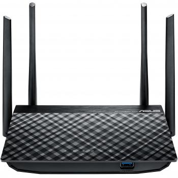 Asus RT-AC58U Router Wireless AC1300 Dual Band MU-MIMO Nero con Quad Core A7 CPU 128 MB RAM 4 Antenne Esterne 5 dBi e USB 3.0
