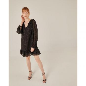 Niza Vestido Corto Estampado con Detalle de Volante