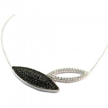Bijou Élégance Sissi en Argent Noir et Blanc