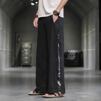 Herren Leinen-Baumwollhosen im Übergrößen-Stil