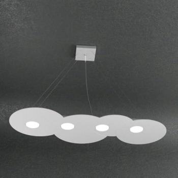 Lampadario Rettangolare Cloud 4 Luci Metallo Grigio
