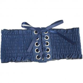 Sishion Cinturón de Tela Vaquera Mujer Azul QZ0407