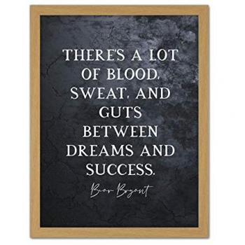 Large Framed Bear Bryant Quote on Slate – “Blood Sweats Guts Dream Success”