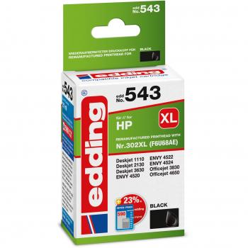 Edding Tintenpatrone kompatibel mit HP 302XL (F6U68AE) black