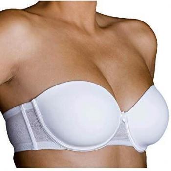 SILVIA Women's Strapless Underwire Bra - White - 32C