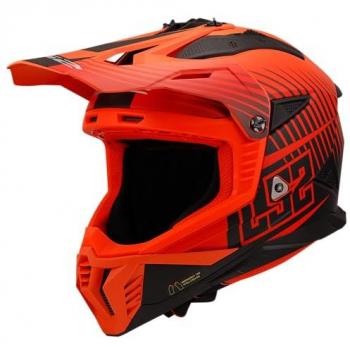 LS2 Casco de Cross MX708 Fast II Duck Mate Hi-Vis Naranja-Rojo