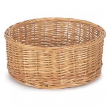Brown Round Wicker Tray