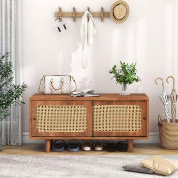 Ritrova la Scarpiera Rattan Noce – Design Corridoio Soggiorno