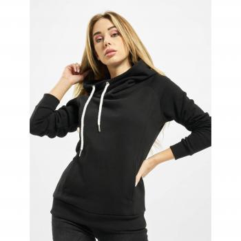 Sudadera con capucha para mujer Urban Classics - Raglan High Neck - Negro - XS a L