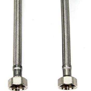 DN 8 Flex‑Schlauch aus Edelstahl, 30 cm, DVGW‑Panzerschlauch IG ½″
