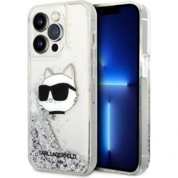 Cover Glitter Argento Karl Lagerfeld per iPhone 14 Pro Max