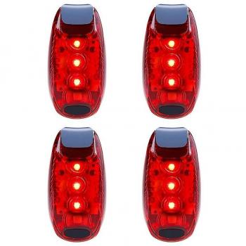Lumières de sécurité rouges pour vélo - 4 unités étanches
