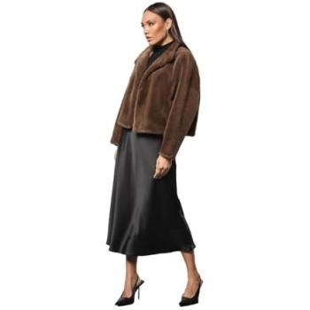 Faux Fur Glamour Short Coat – Women’s Brown S