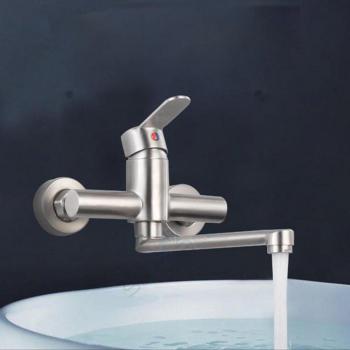 Robinet mitigeur mural en acier inoxydable 304 pour baignoire et lavabo
