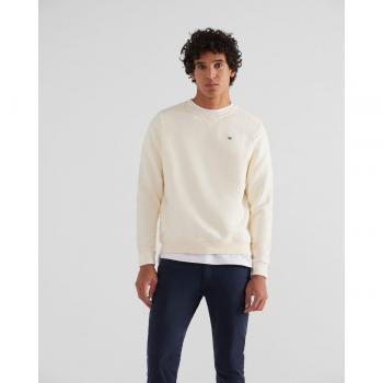 Silbon - Sudadera de hombre en color crema con cuello redondo