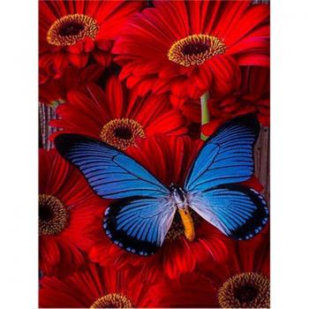 Punto Croce Fiore Farfalla 5D 20x30 cm
