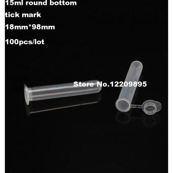 100 Pack of 15ml Laboratory Test Tubes - Clear PP Vials
