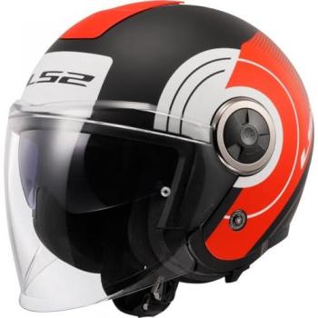Casque Jet LS2 OF620 Classy Disko Noir Blanc Rouge XL