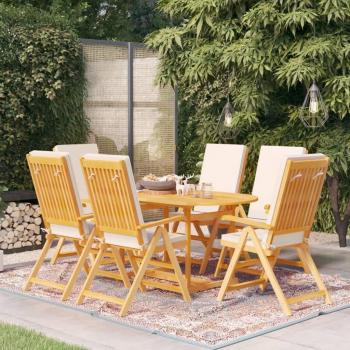 VidaXL 7 Piece Garden Furniture Set with Cushions Solid Teak Wood
