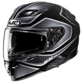HJC F71 Idle Casque Noir Gris Argent taille : L