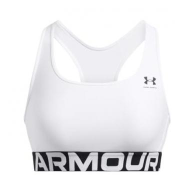 Unter Armour Women's HeatGear® Mid Branded Sports Bra Größe M – Weiß