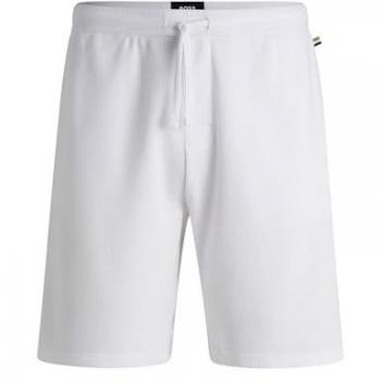 BOSS Baumwoll Pyjamashorts Weiß für Herren