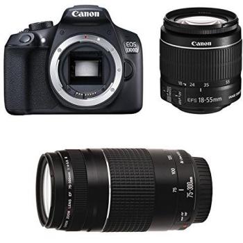 Canon EOS 1300D Kit con Obiettivo EF-S 18-55mm F3.5-5.6 IS II e Obiettivo EF 75-300mm F4-5.6 III